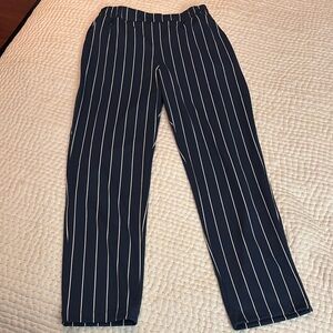 LuLaRoe Lena Navy Blue and White Pants